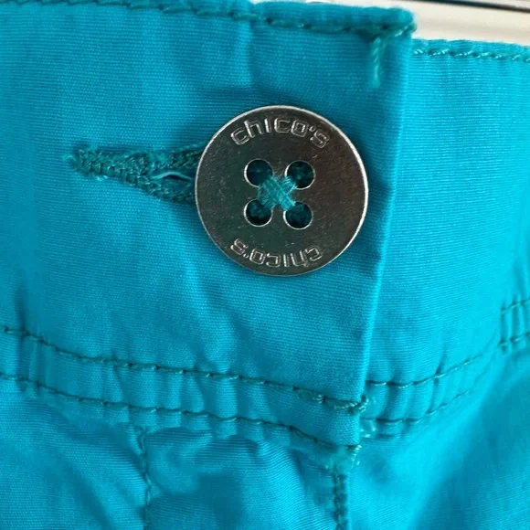 Chico's The Ultimate Fit Cool Cotton Cropped Capris In Bright Blue - Picture 4 of 8